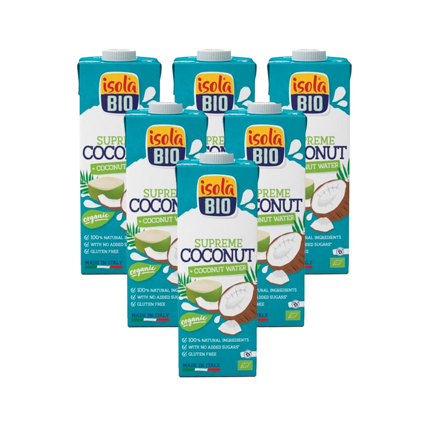 Pakket van 6 stuks Kokosdrank Supreme Bio Isola Bio 1 l