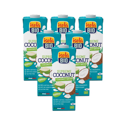 Pakket van 6 stuks Kokosdrank Supreme Bio Isola Bio 1 l