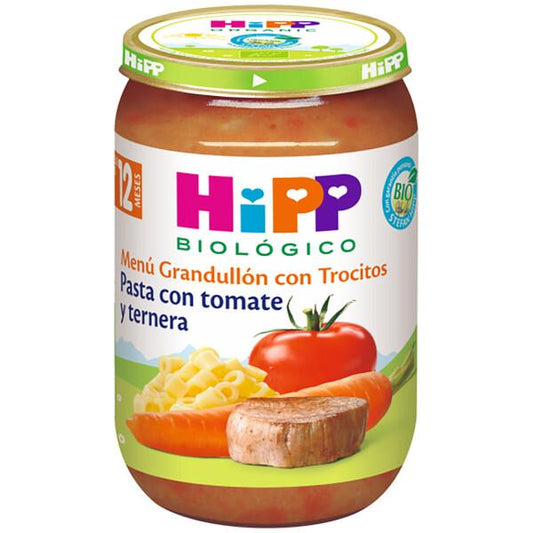 Jar of organic tomato and beef paste +12 months HiPP 220 g