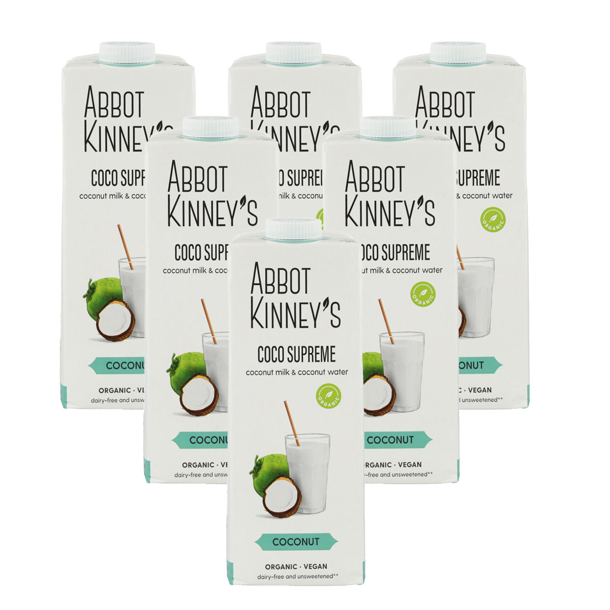 Pack of 6 Abbot Kinney Organic Supreme Coconut Vegetable Drink 1 L