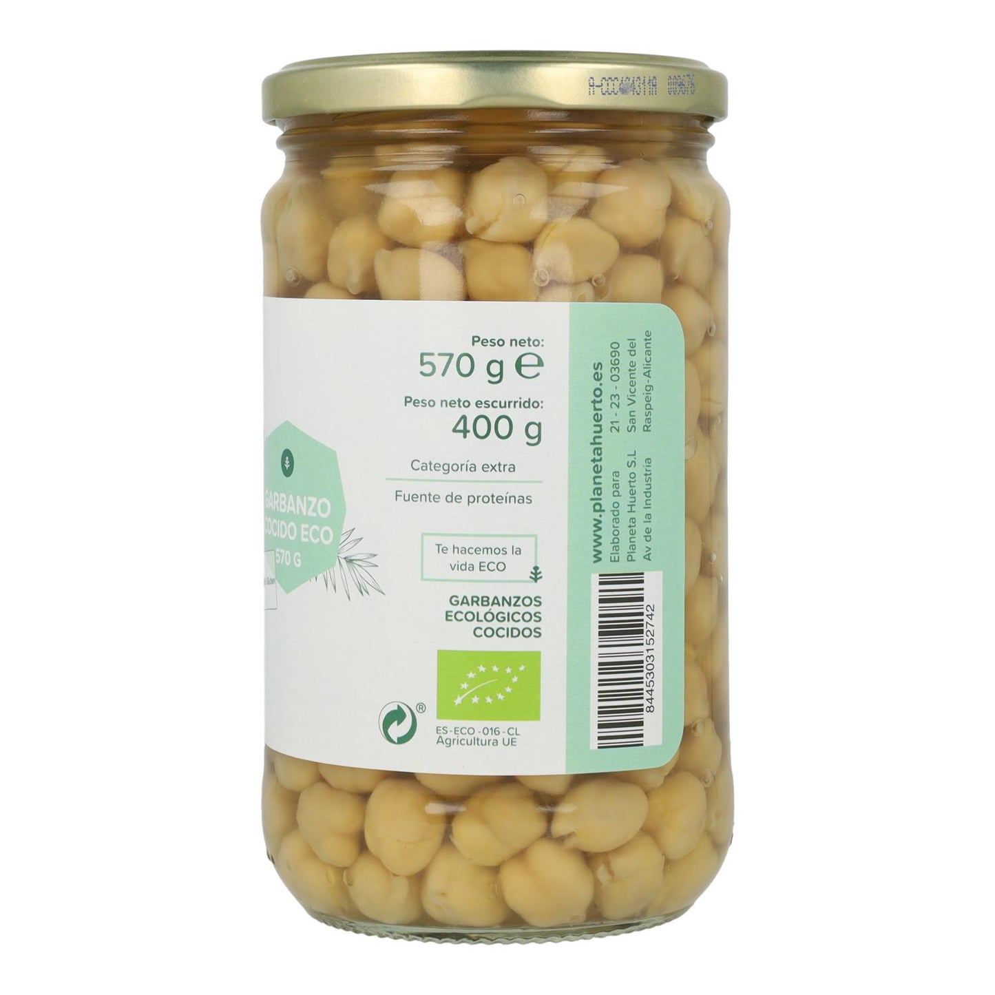 Pak 6x Gekookte Kikkererwten ECO Planet Garden 570 g