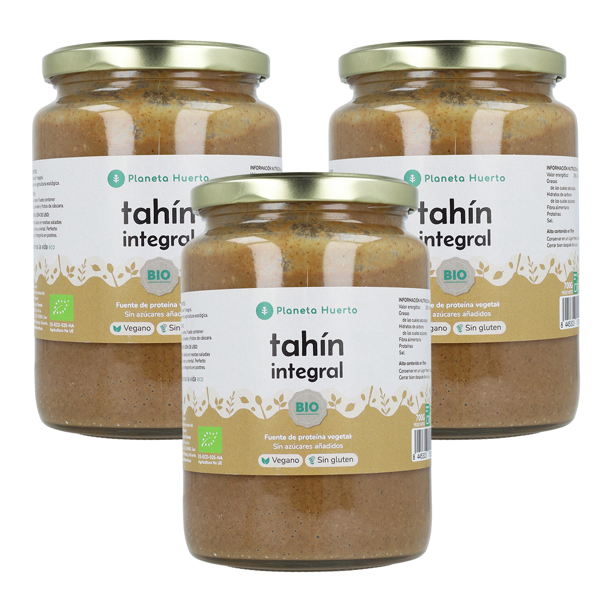 Förpackning 3x Fullkornstahin ECO Planeta Huerto 700 g