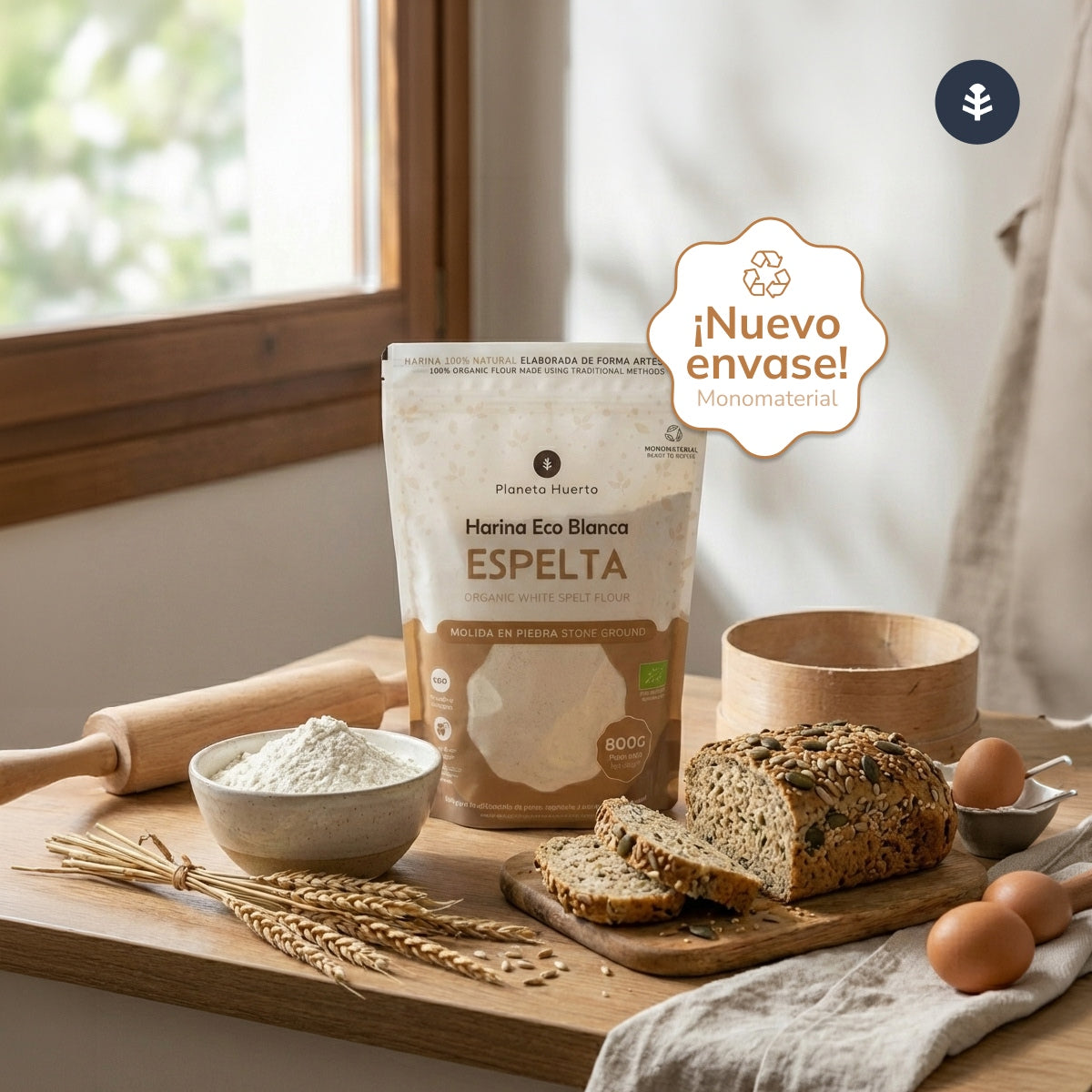 Wit speltmeel Eco Planeta Huerto 800 g