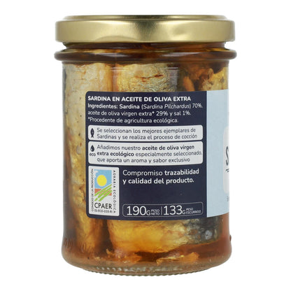 Pack 12x Sardines à l'huile d'olive vierge extra ECO Planeta Huerto 190 g