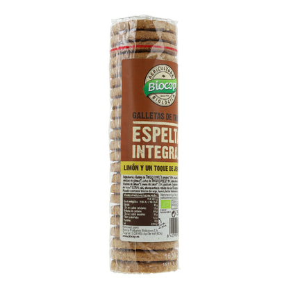 Pack of 2 x Wholemeal Spelt, Ginger and Lemon Biscuits, Biocop 250 g