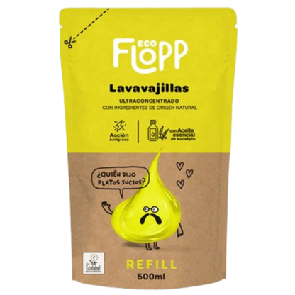 Pack of 2 x Flopp Ultra Concentrated ECO Dishwasher Refill, 500 ml