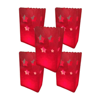 Lightbags Torby papierowe, opakowanie 5 sztuk „Rojo Stars”