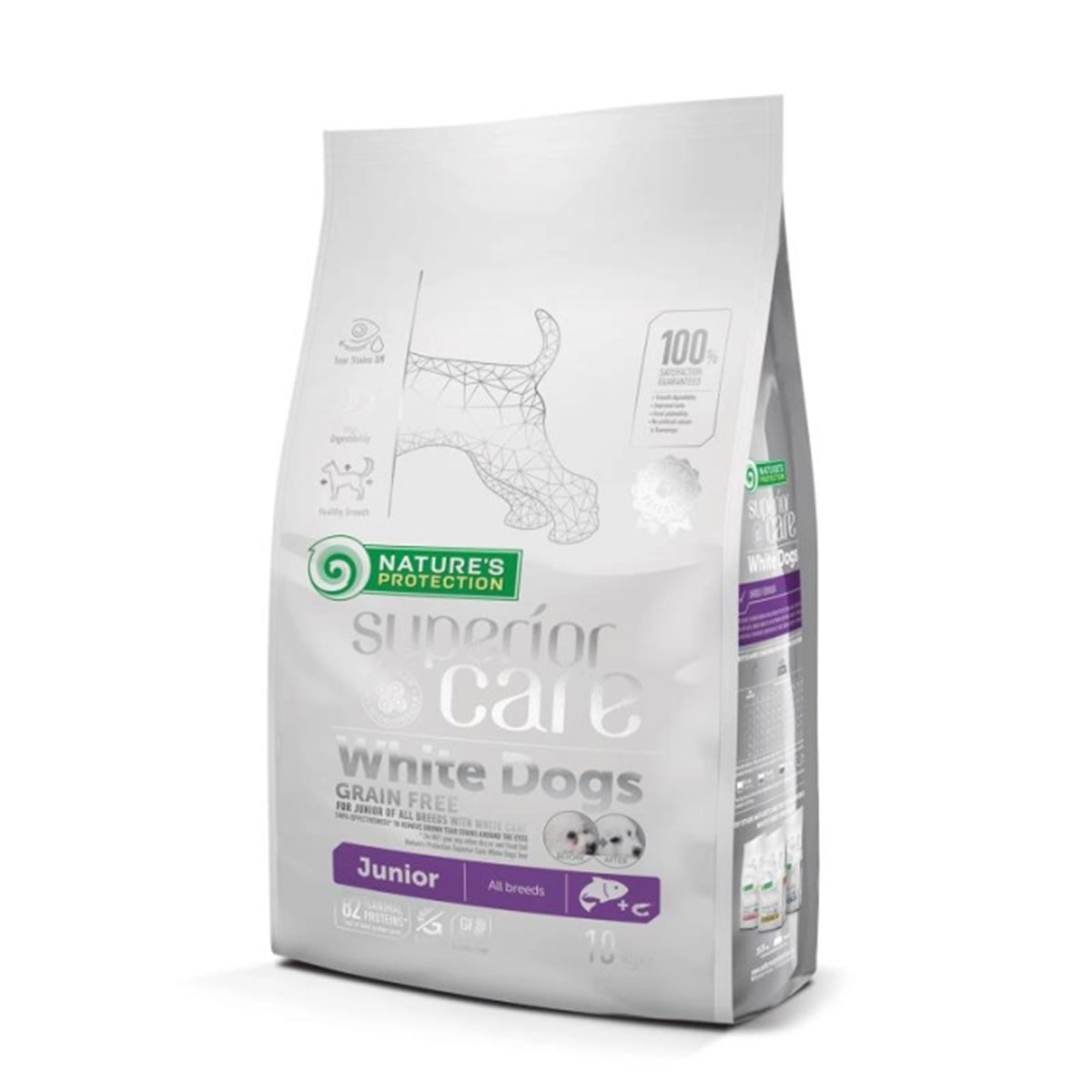 Nature's Protection White Dog Mangime senza cereali Salmone per cuccioli 1,5 kg