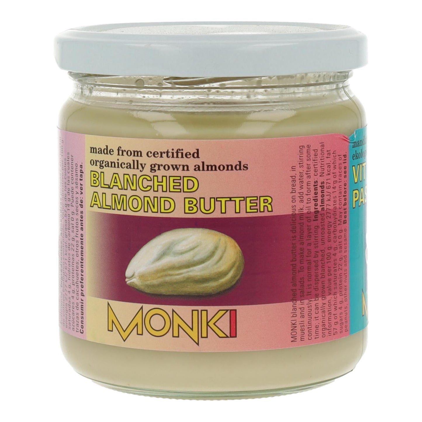 Monki Organic White Almond Cream, 330 g