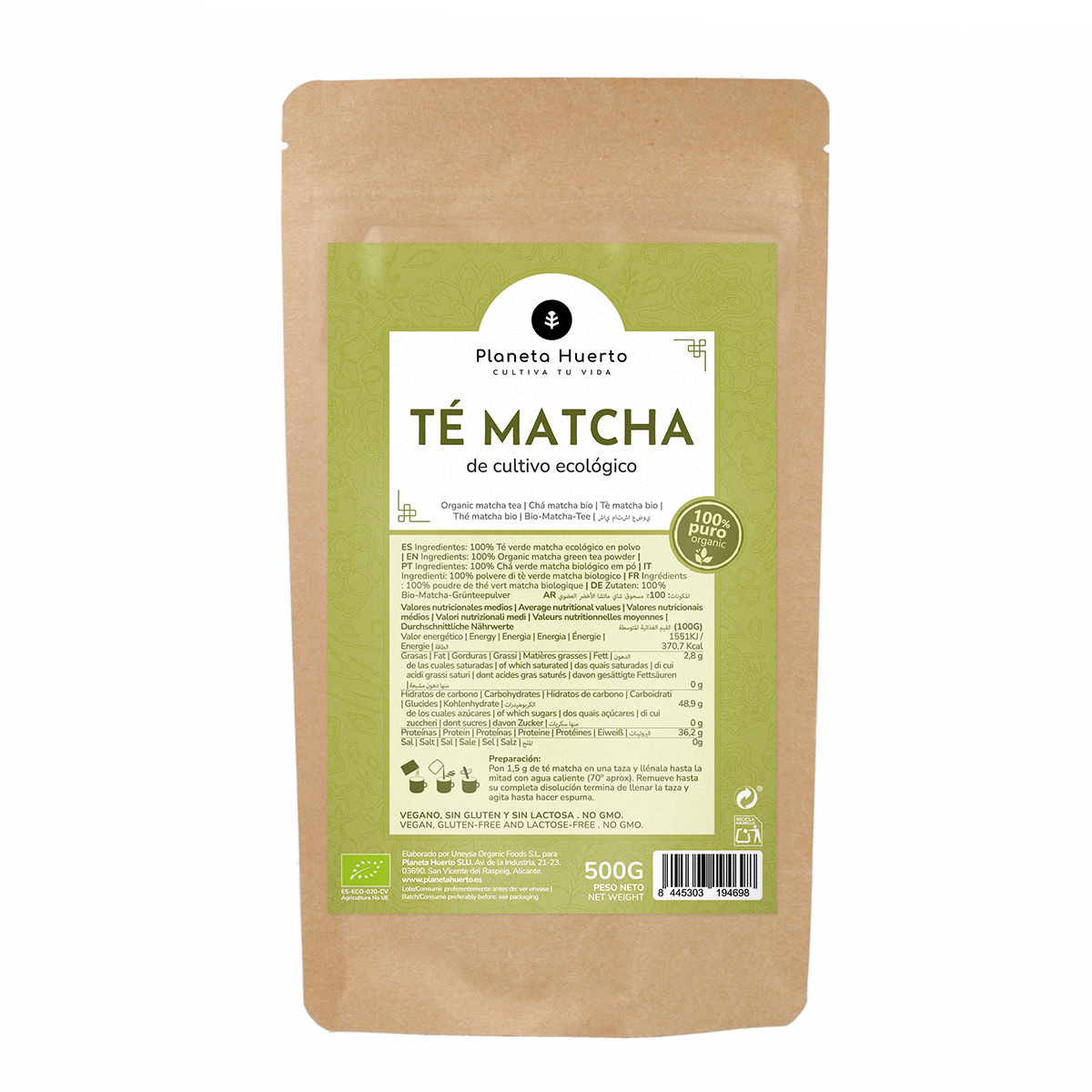 Matcha-tepulver ECO Planeta Huerto 500 g