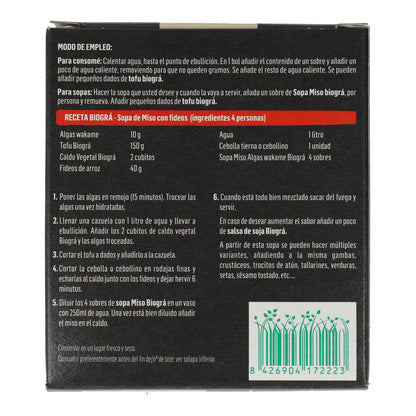Biográ Red Miso and Wakame Seaweed Soup, 4x10g