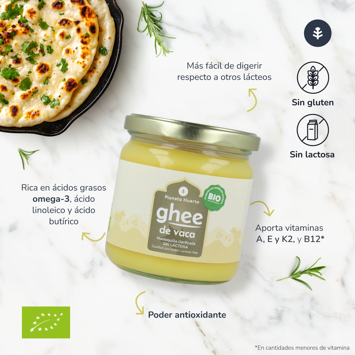 Pack 2x Ghee clarified butter ECO Planet Orchard 350 gr