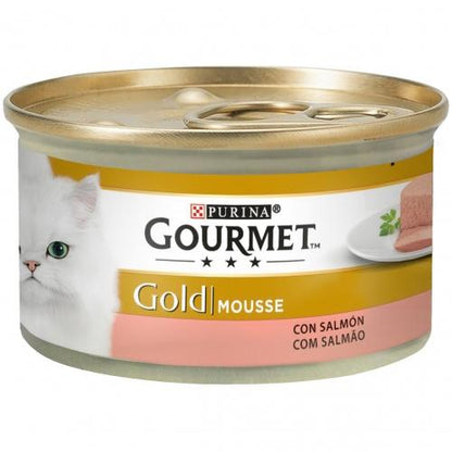 Pack of 24 x GOURMET GOLD Salmon Wet Food Mousse 85 g