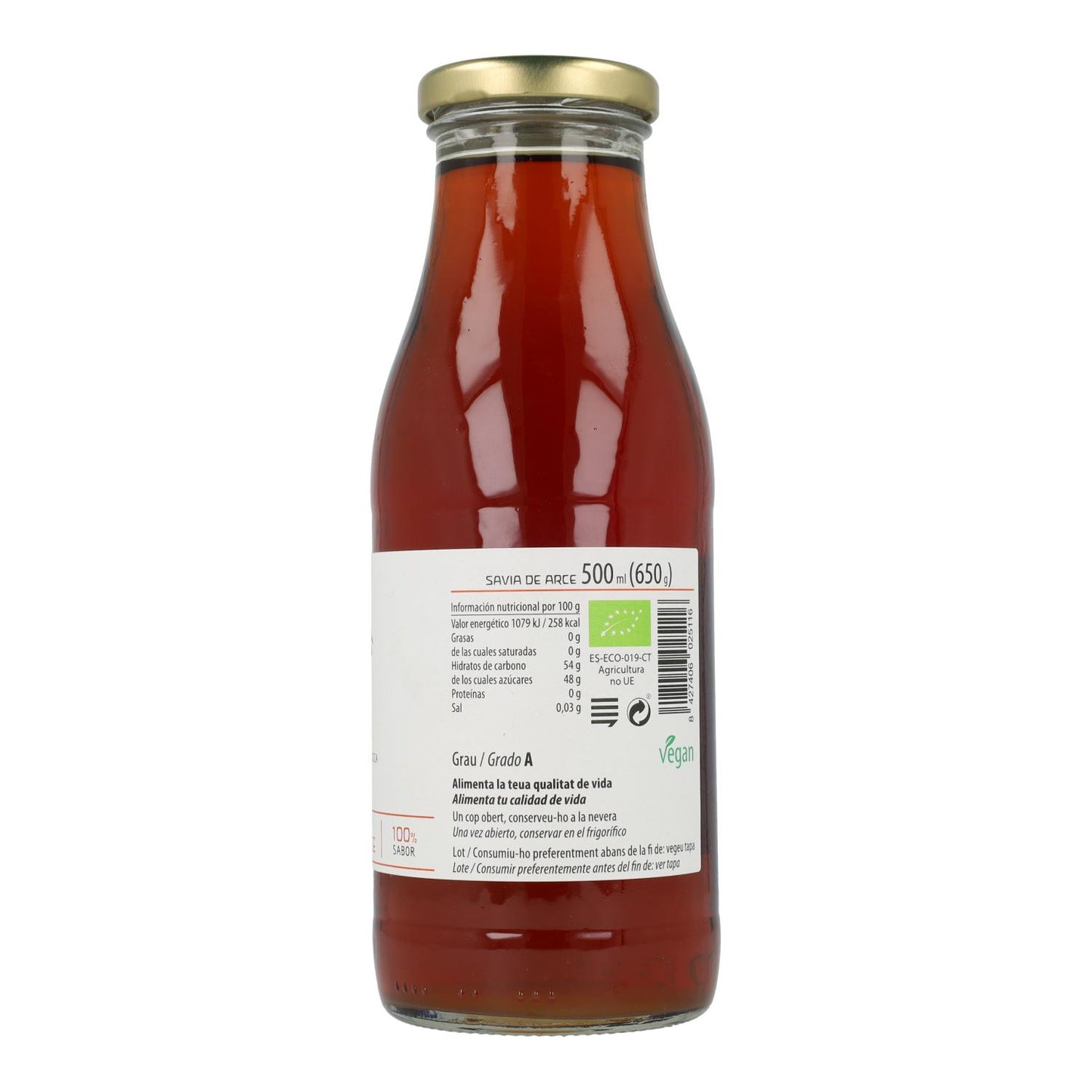 Sirop d'érable de catégorie A Eco Cal Valls, 500 ml