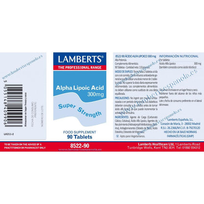 Opakowanie 2x Kwas alfa-liponowy 300 mg Lamberts, 90 tabletek