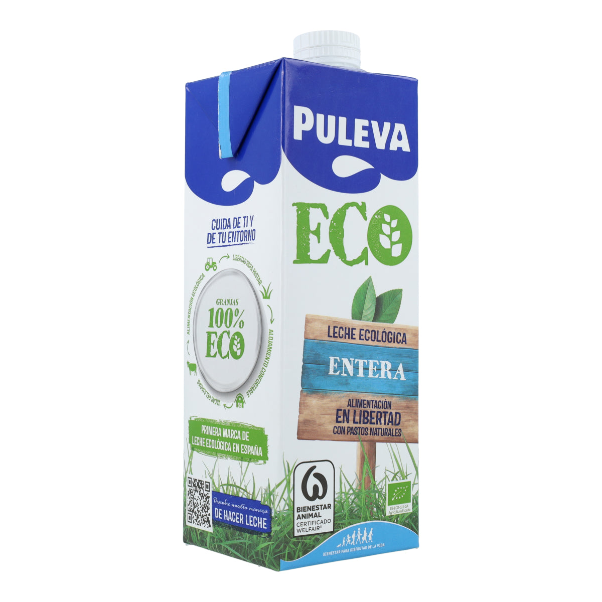 Pack of 6 Puleva Organic Whole Milk, 1 L
