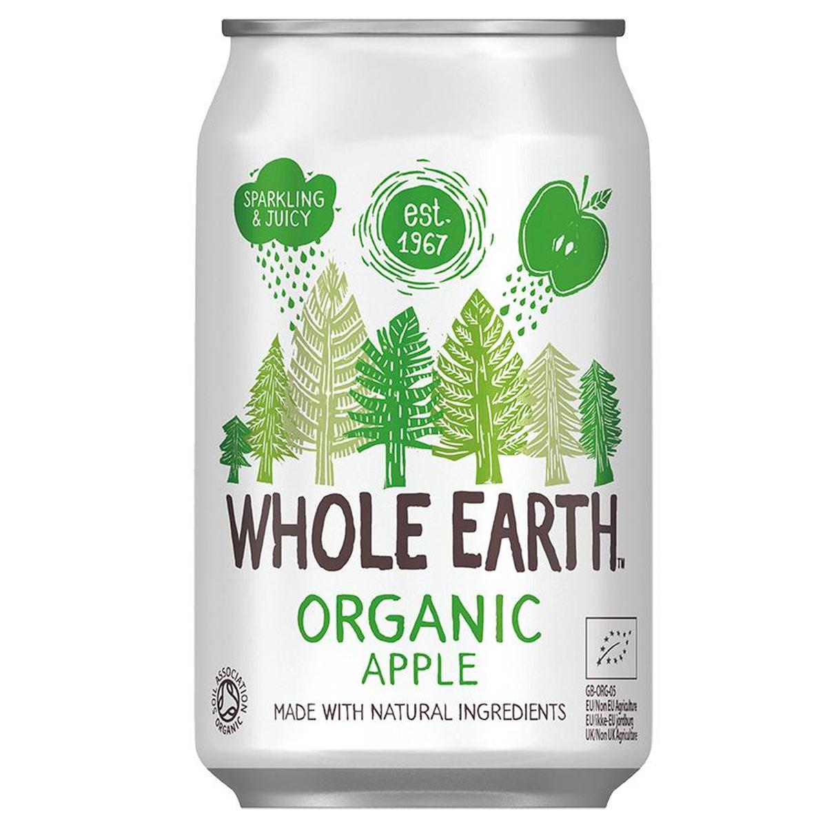 Pack of 6 Organic Apple Soft Drinks, 330 ml. Whole Earth