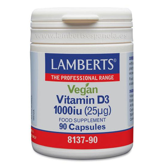 Vitamina D3 vegana  1000 UI 25 µg, Lamberts