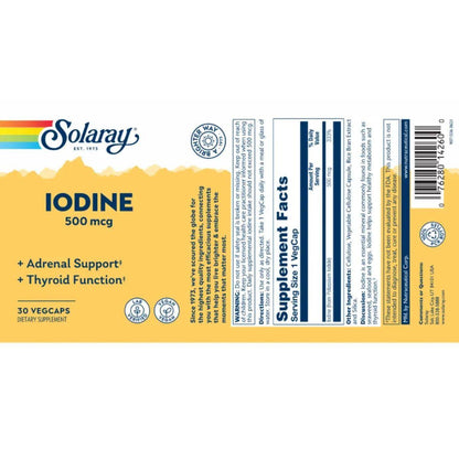 Iodio 500 MCG 30 capsule Solaray