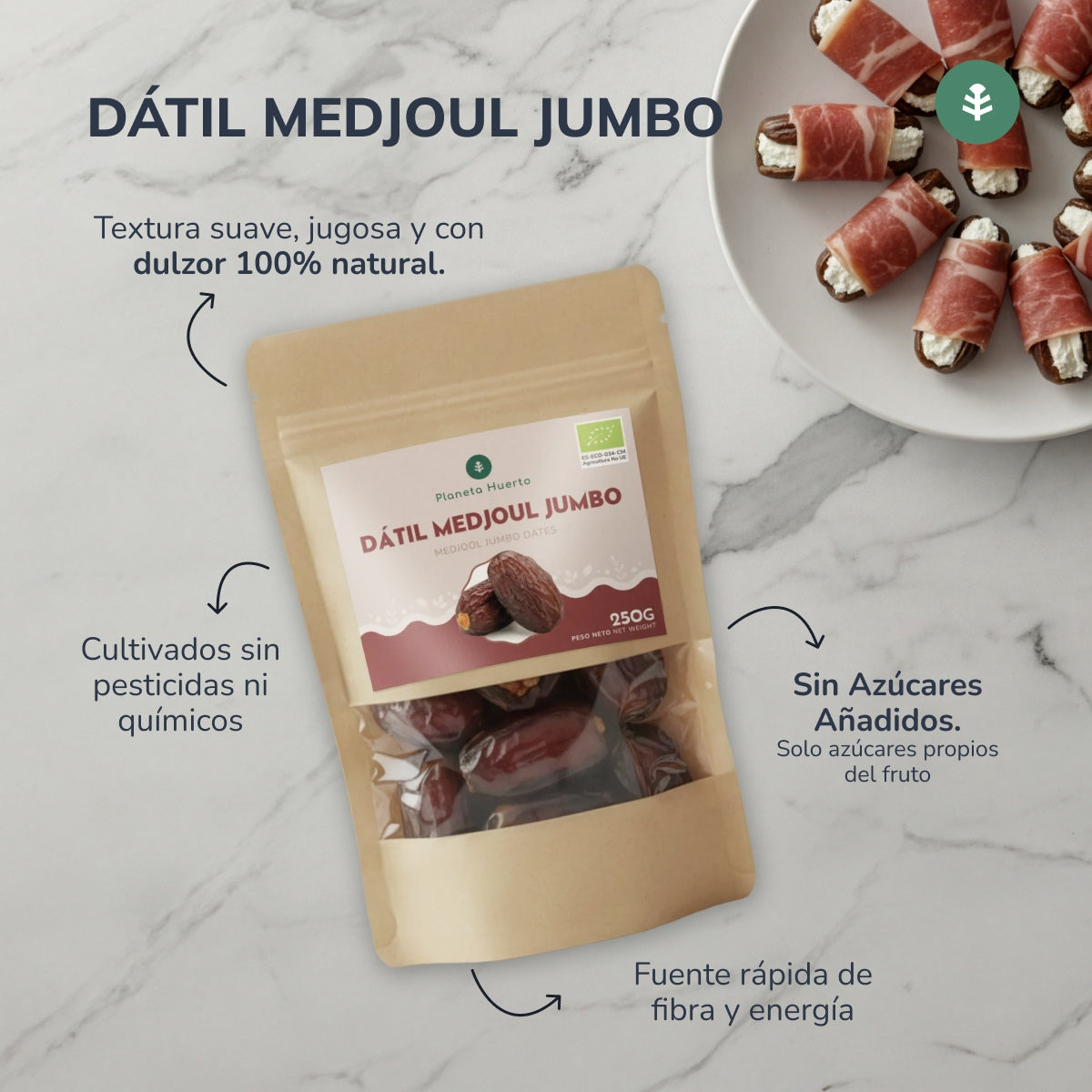 Planeta Huerto organic jumbo medjool dates 250 g