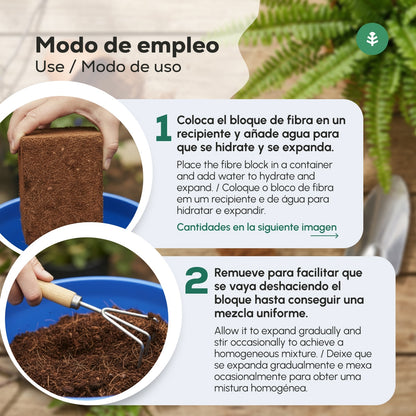 Pack 3x Sustrato Fibra de Coco Planeta Huerto 70 Litros