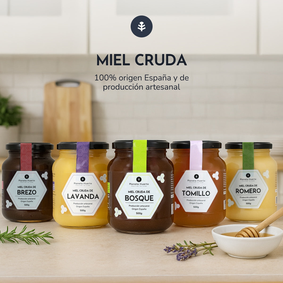 Pack 6x Miel Cruda de Brezo Planeta Huerto 1 Kg