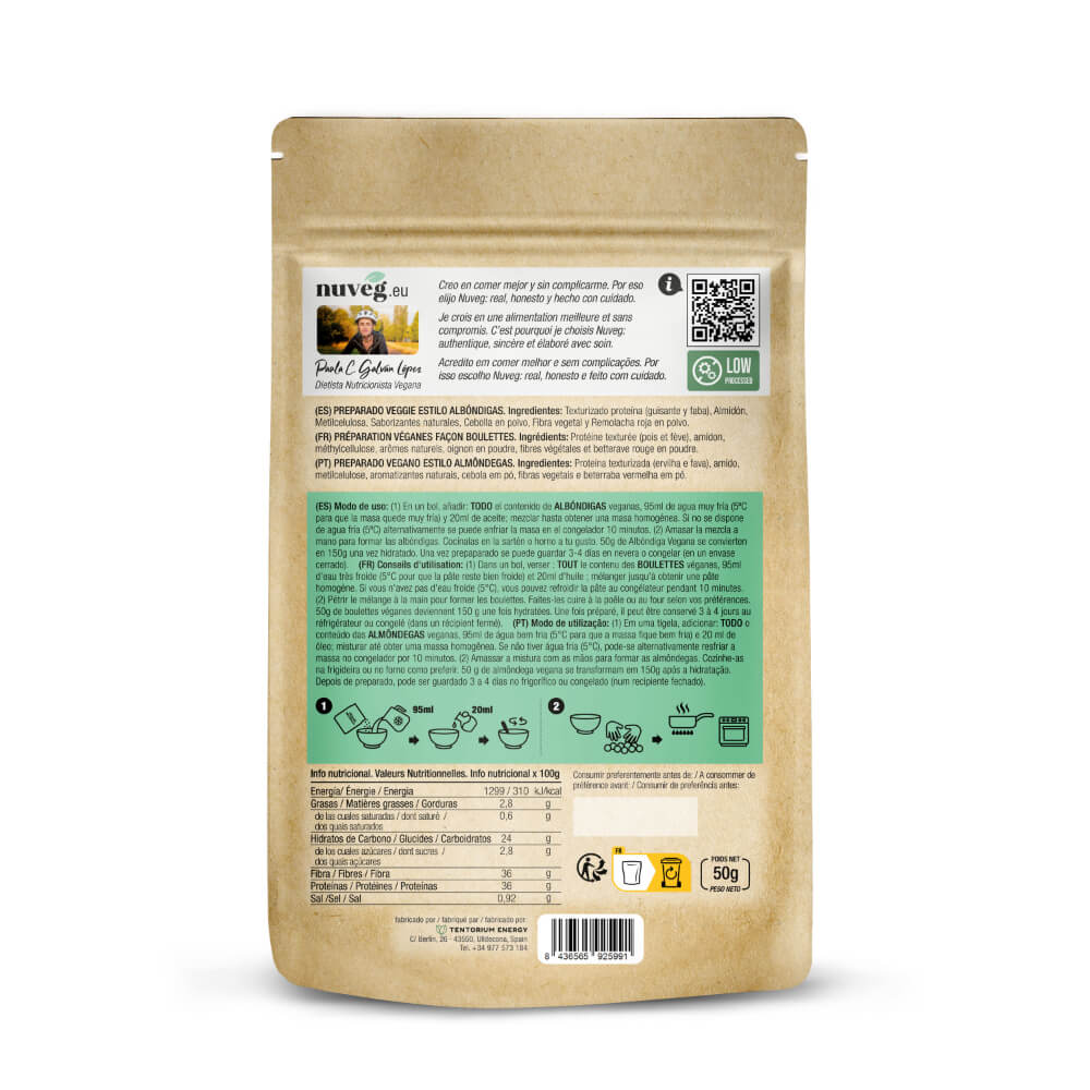 Veganistische gehaktballetjes Nuveg 100 g