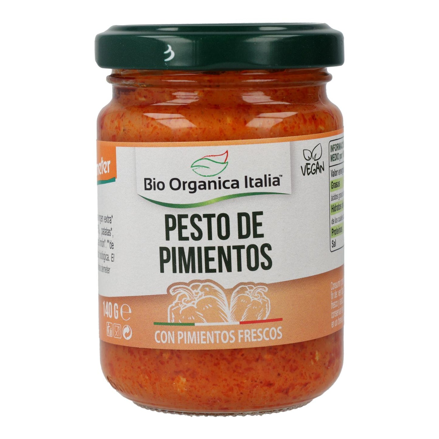 Veganistische biologische paprikapesto Organica Italia 140 g