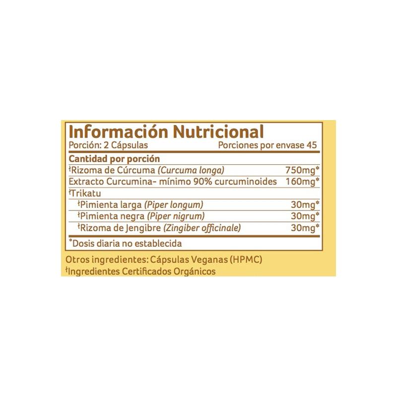 Formule au curcuma Organic India 90 gélules