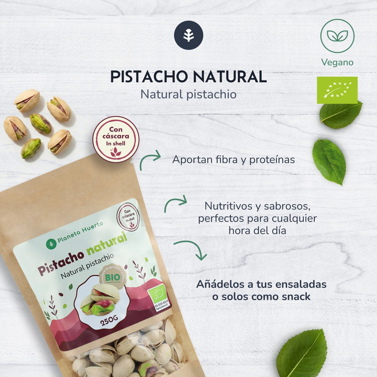 Pistachenoot in natuurlijke dop ECO Planeta Huerto 250 g