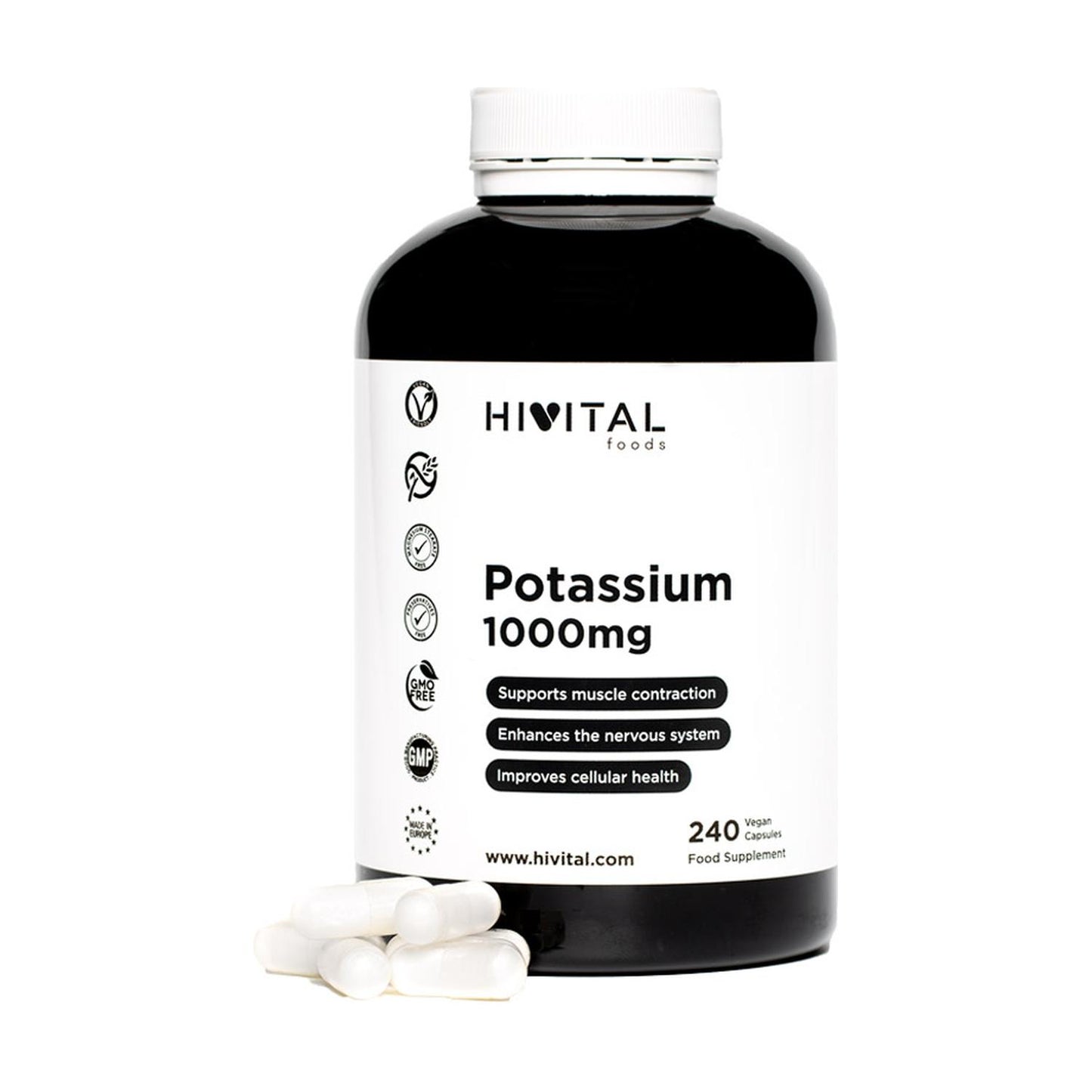 Potassium 1,000 mg Hivital 240 capsules