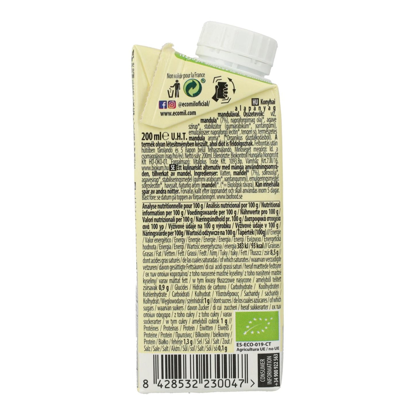 Ecomil Almond Cuisine Cooking Mix 500 ml