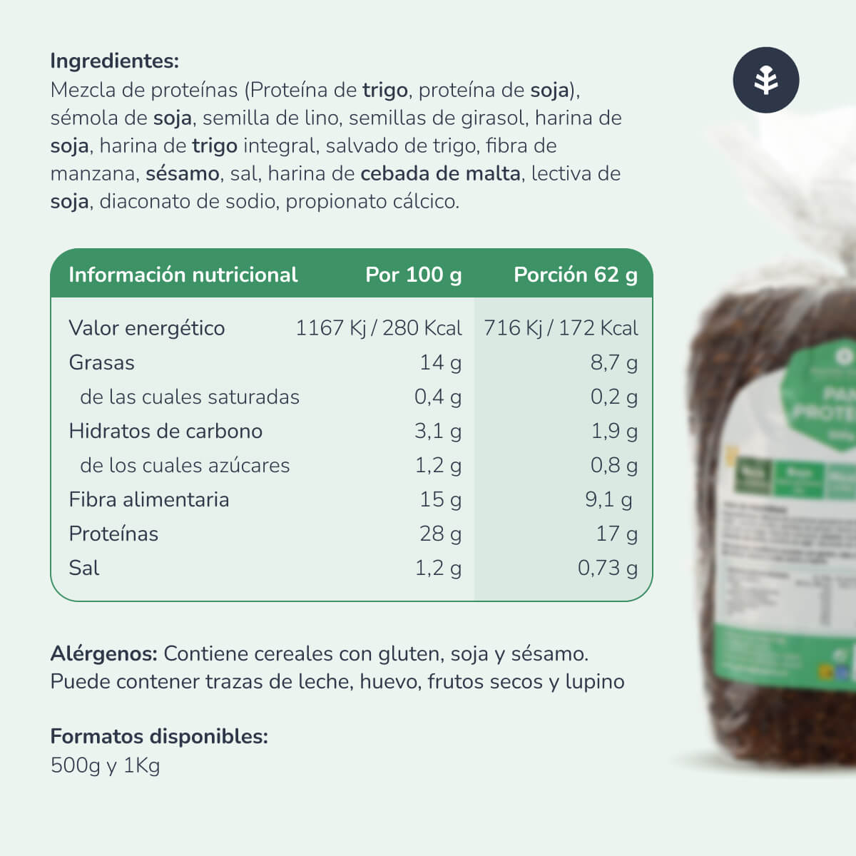 Pane proteico Planeta Huerto 500 g