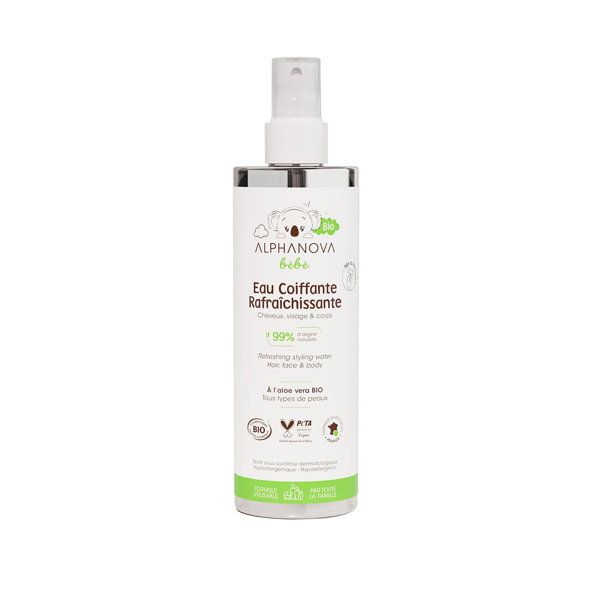Alphanova Refreshing Organic Baby Hair Styling Water 200 ml.