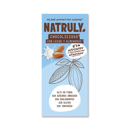Tafel Schokolade Chocolicious Milchschokolade mit Mandeln Natruly 85 g