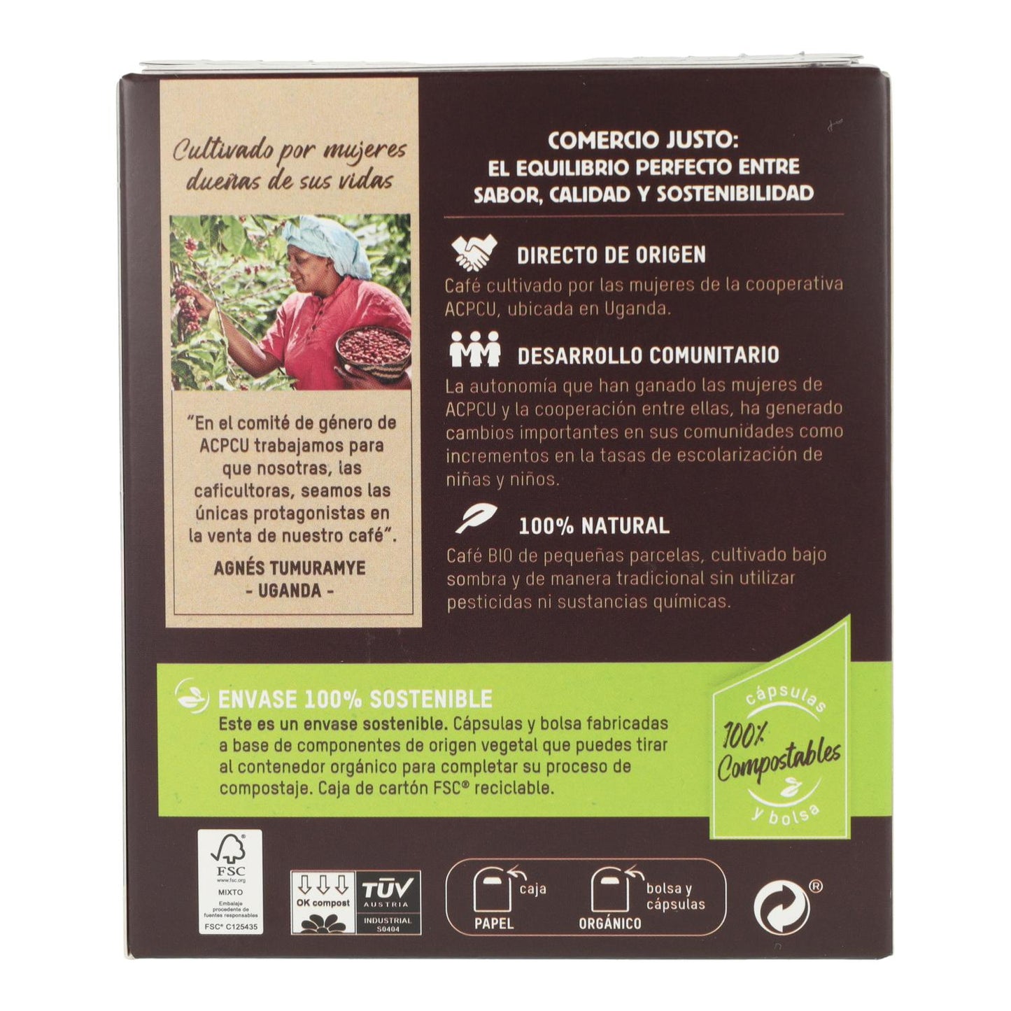 Fairtrade-Kaffee in kompostierbaren BIO-Kapseln „Intenso Tierra Madre” Oxfam Intermón 10 Stück