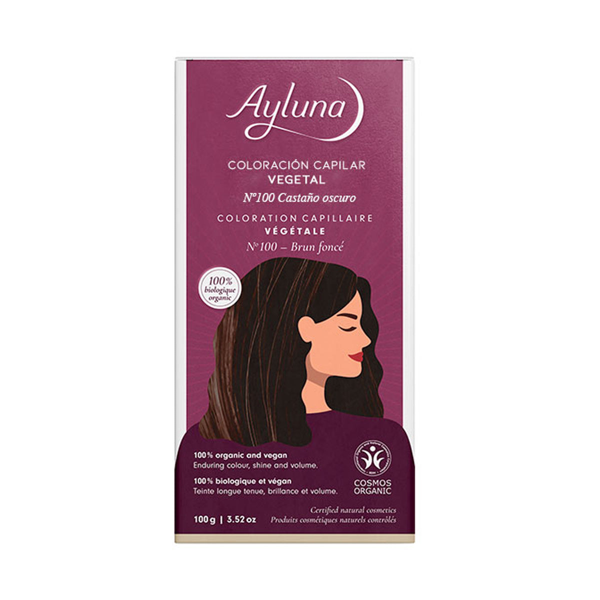 Växtbaserad färgämne 100 mörkbrun Ayluna, AYLUNA, 100 g