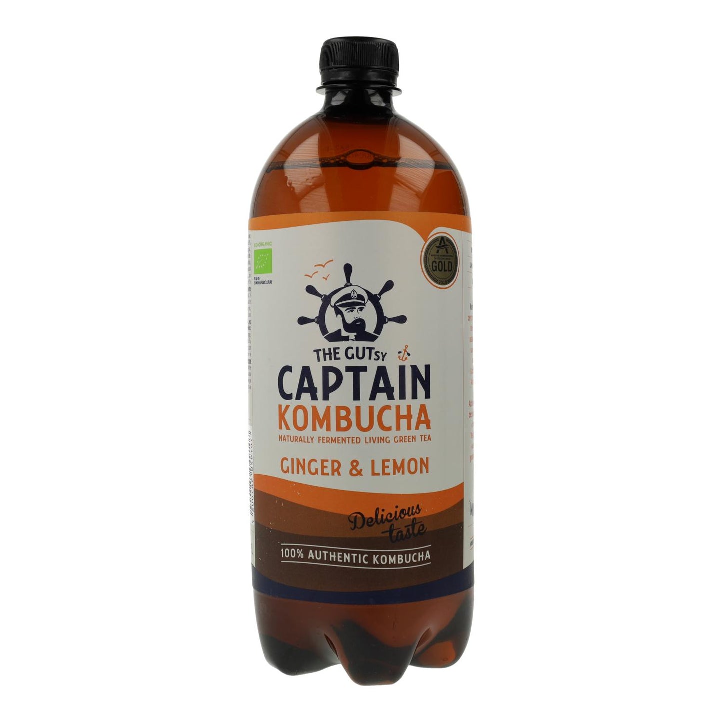 Captain Kombucha Organic Ginger and Lemon Kombucha Drink 1 L