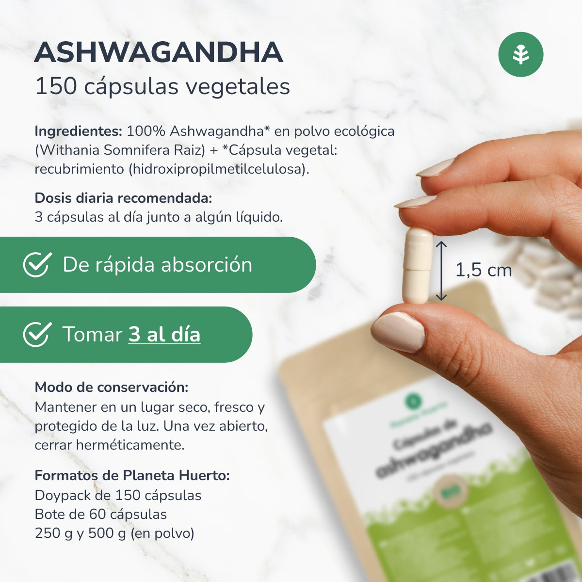 Ashwagandha biologica Planet Orchard 150 caps