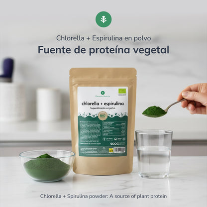 Chlorella + Spirulina poeder Planeta Huerto 200 g