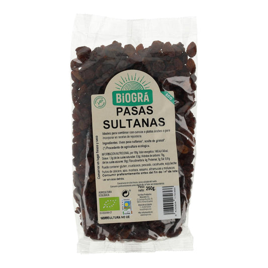 Organic Seedless Sultanas Biogra 250 g