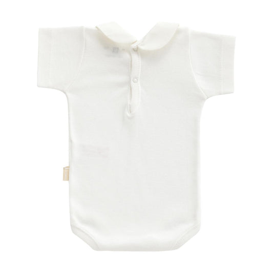 Body med krage och korta ärmar beige Cambrass storlek 12