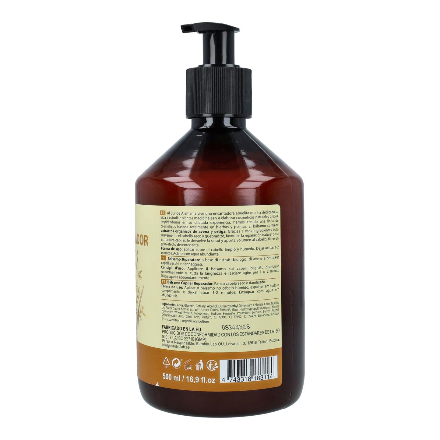Bálsamo capilar reparador cabellos secos y dañados Oma Gertrude, 500 ml