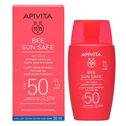 Osynlig ansikts solkräm med torr finish SPF50 - APIVITA - 50 ml