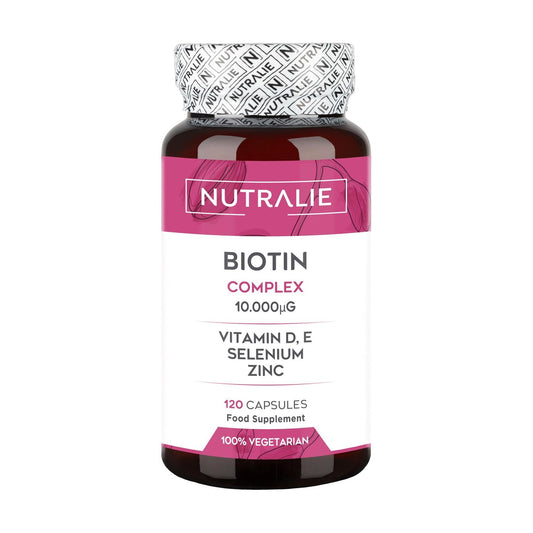 Nutralie Complexe biotine 10 000 mcg cheveux, peau, ongles, 120 gélules
