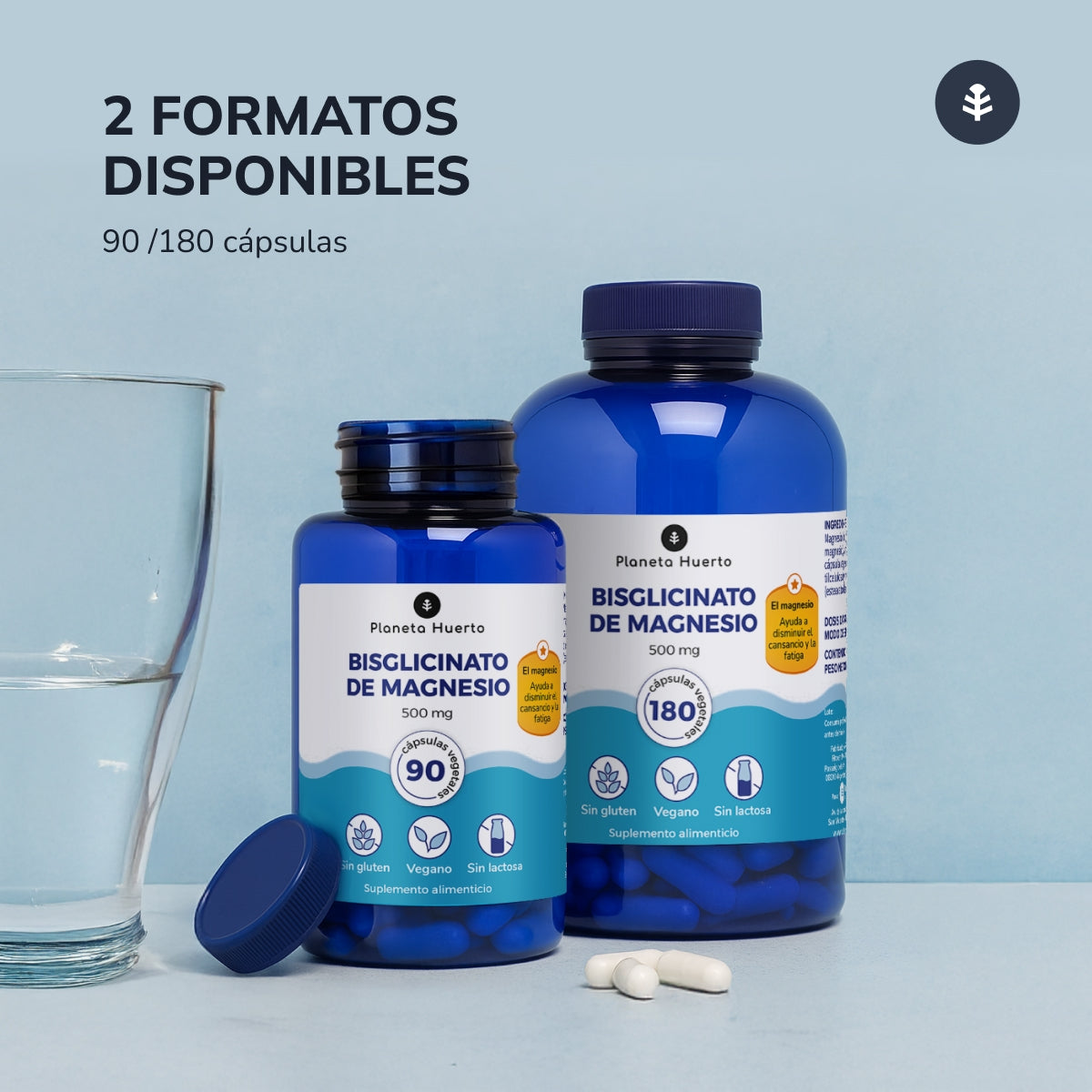 Magnesiumbisglycinat 500 mg Planeta Huerto 90 kapslar