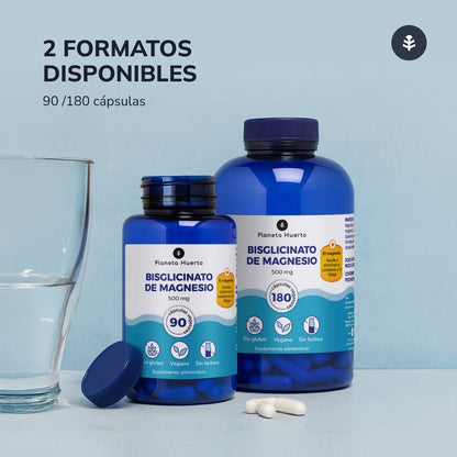 Magnesiumbisglycinat 500 mg Planeta Huerto 90 kapslar