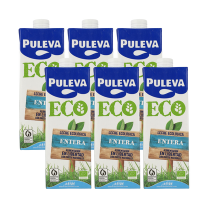 Pack of 6 Puleva Organic Whole Milk, 1 L