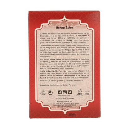 Teinture châtain cuivré Henné en poudre Radhe Shyam 100 g