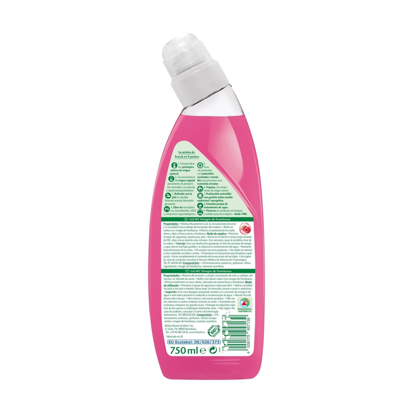 Frosch Raspberry Vinegar Toilet Gel 750 ml